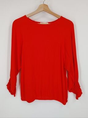 Maje Lalo Smocked Sleeve Blouse